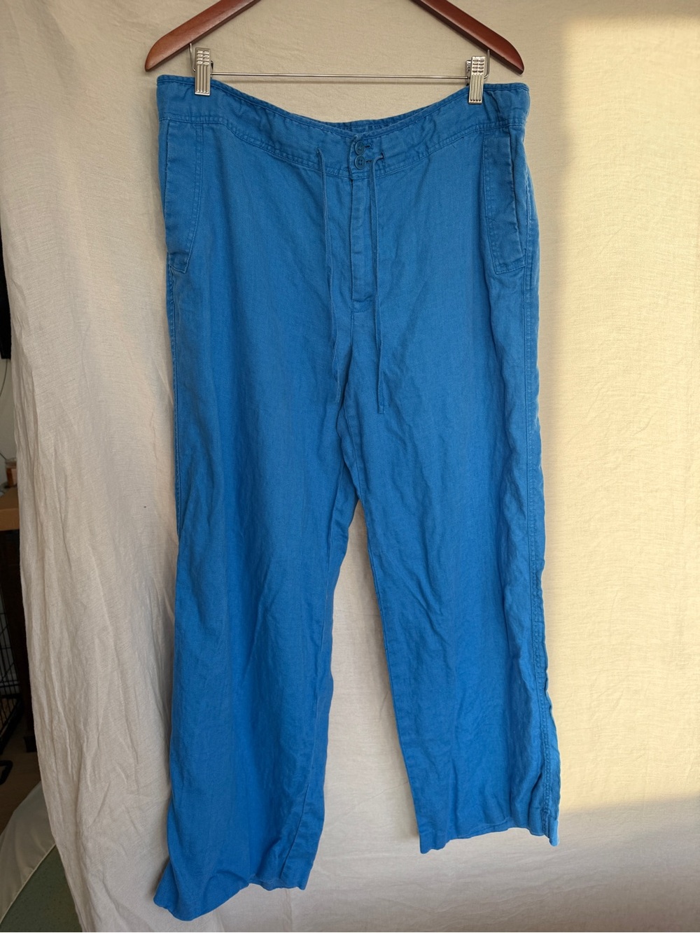 Lauren Ralph Lauren Bright Blue 100% Linen Pants
